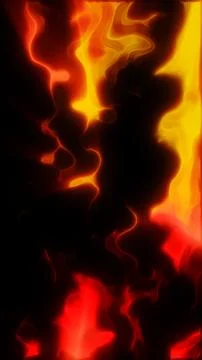 Dramatic abstract flames in red, orange, and yellow with smoky dark shapes,.. Illustrazione stock