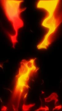 Dramatic abstract flames in red, orange, and yellow with smoky dark shapes,.. Stock Illustration