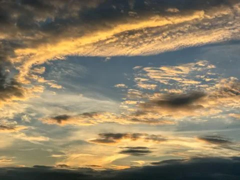 Dramatic abstract orange and grey cloud at thailand Stock Photos