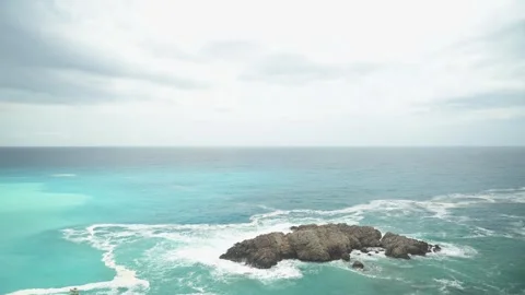 Dramatic Adriatic Seascape With Rocky Coast and Turquoise Water, Montenegro Stock Footage 341155445