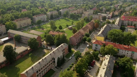 Dramatic aerial perspective city in Hungary. Stock Footage 142566533
