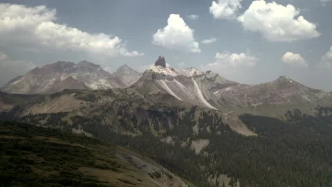 Dramatic aerial shot flying toward lizard head mountain in colorado Stock Footage 147640124