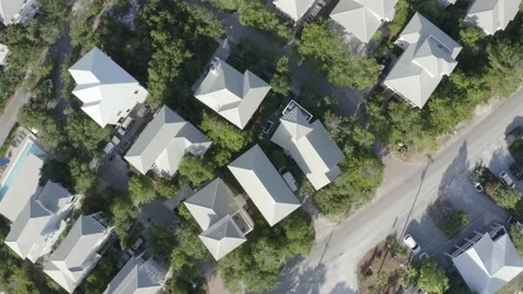 Dramatic Aerial / Slow Drone Flight Over Beautiful Homes Stock Footage 172308801