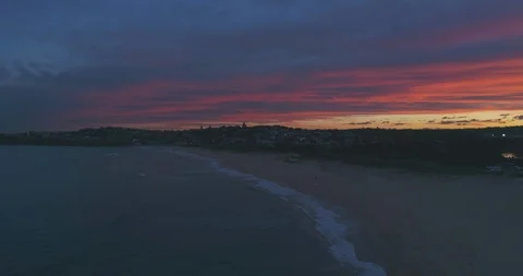 Dramatic Aerial Video of a Beach Sunset Stock Footage 127398380