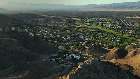 Dramatic aerial video of Rancho Mirage, California Stock Footage 335945052