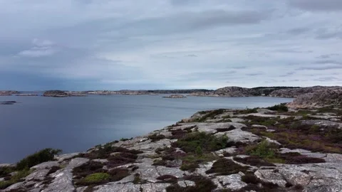 Dramatic Aerial View of the Smgen Archipelago in Bohusln, Sweden Stock Footage 340910693
