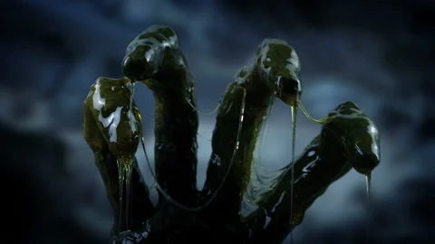 Dramatic Alien Creature Hand In Dark Science Lab Stock Footage 153626575