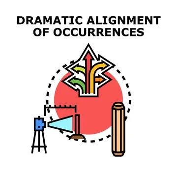 Dramatic alignment of occurrences concept vector Illustrazione stock