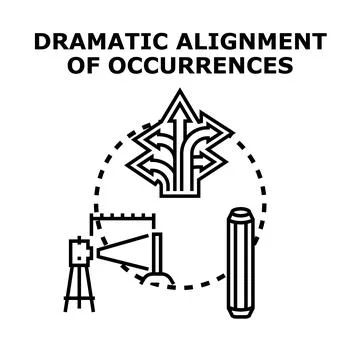 Dramatic alignment of occurrences concept vector Stock Illustration