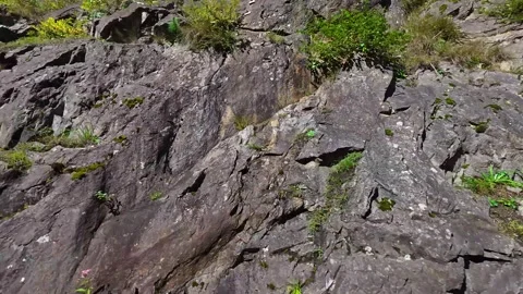 Dramatic Alpine Rock Face Close Up, Switzerland 4K Stock Footage 340900012