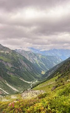 Dramatic Alpine Valley Stock Photos