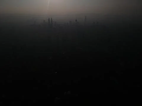 Dramatic and beautiful aerial view Kuala Lumpur city in the morning with the  Stock Photos