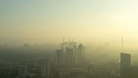 Dramatic and beautiful time lapse view Kuala Lumpur City during sunrise. Stock Footage 88761505