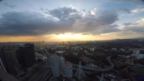 Dramatic and beautiful time lapse view of Bangsar City during sunset. 4K Stock Footage 89509754