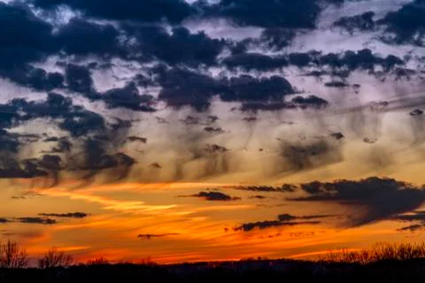 Dramatic and Colorful Sunset Stock Photos