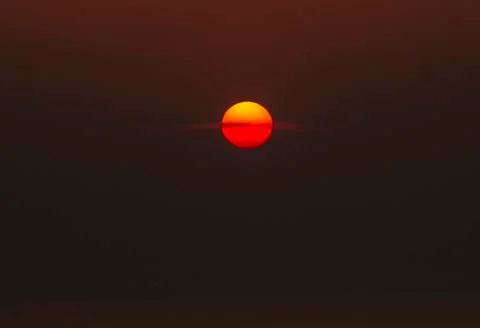 Dramatic and dark sunset Stock Photos