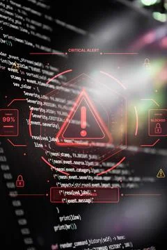 A dramatic and high-tech conceptual image representing cyber security, system Stock Photos