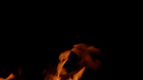 Dramatic and Intense Fire Flames Against a Deep Black Background Bringing Powerf Stock Photos