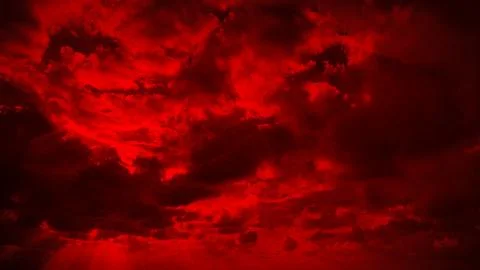 A dramatic and intense natural background featuring clouds engulfed in a de.. Stock Illustration