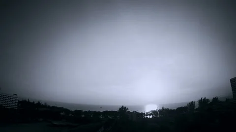 Dramatic and Moody Seascape 4K with a Gentle Mist - Film Noir Stock Footage 45820193