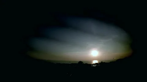 Dramatic and Moody Sunset (4K) with a Gentle Mist - Film Noir Stock Footage 45820088