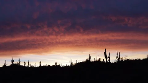 Dramatic and Vibrant Arizona Desert Sunrise Time Lapse Footage Stock Footage 274726326