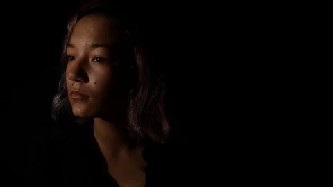 Dramatic and worried look Stock Footage 121137748