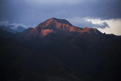 Dramatic Andes Mountains landscape surrounding Mendoza, Mendoza Province, Stock Photos