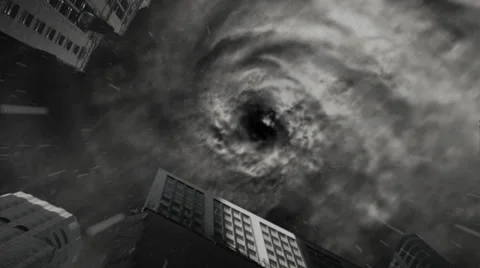 Dramatic animation of a deadly killer storm, poised to strike above the centre Vídeo Stock 32960884