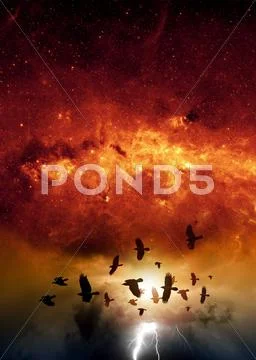 Dramatic apocalyptic background Stock Illustration