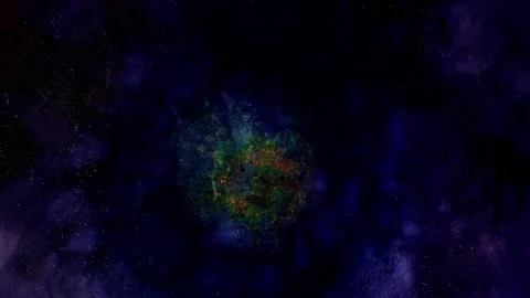 Dramatic artistic background video of movement supernova explosion in outer Stock Footage 246480917