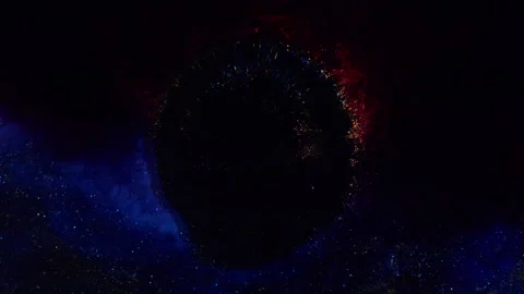 Dramatic artistic background video of movement black hole in outer space Stock Footage 260358593