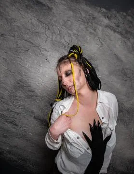 Dramatic Artistic Portrait With Claw Gloves Stock Photos