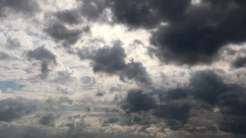 Dramatic atmosphere footage of blue sky and clouds on beautiful summer day. Stock Footage 95458314