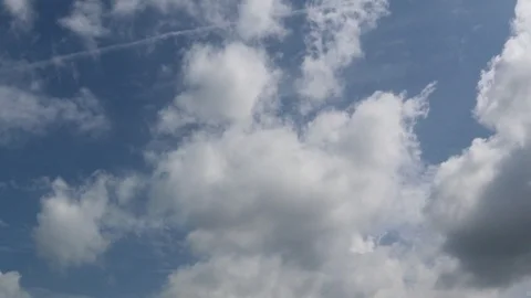Dramatic atmosphere panorama 4K Time-lapse footage  clip of blue sky and clouds. Stock Footage 94887372