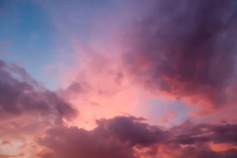 Dramatic atmosphere panorama summer view of beautiful tropical twilight sky. Stock Photos