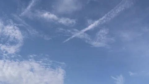 Dramatic atmosphere panorama Time-lapse footage clip of blue sky and clouds. Stock Footage 92348288