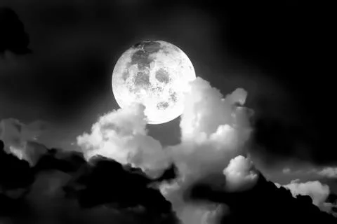 Dramatic atmosphere panorama view of night sky background. Stock Photos