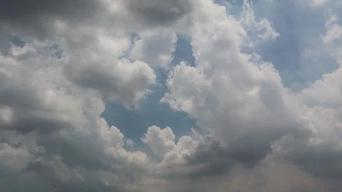 Dramatic atmosphere  timelapse  4k of beautiful blue sky and clouds. Stock Footage 94371124