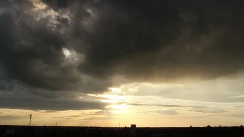 Dramatic atmosphere timelapse  4k of beautiful twilight sky and clouds. Stock Footage 94376444