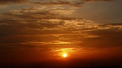 Dramatic atmosphere timelapse  4k of beautiful twilight sky and clouds. Stock Footage 94511083
