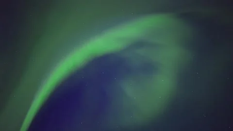 Dramatic Aurora Borealis Streaming Above Arctic Norway Snowfields in Winter Nigh Stock Footage 308969412