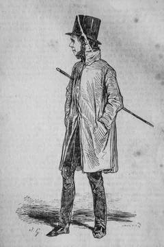 The dramatic author, the French painted by themselves, Publisher N.J. Philipp Stock Illustration
