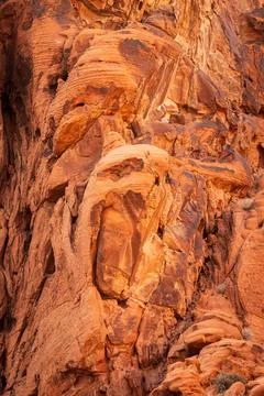 Dramatic aztec sandstone formations like The Scream in Valley of Fire state park Stock Photos