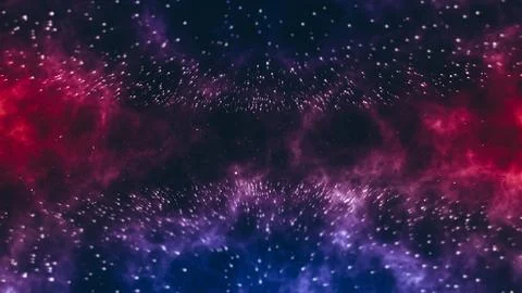 Dramatic background of star formation with rays of light on a blue purple smo Stock Illustration