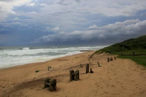 Dramatic Beach Indian Ocean Stock Photos