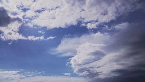 A dramatic beautiful clouds and flying birds Stock Footage 106837133