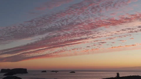 Dramatic beautiful sunset sky over Oregon Coast Pacific Ocean Stock Footage 318079456