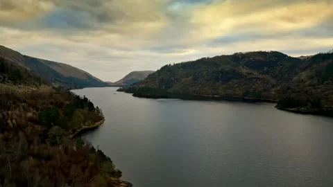 Dramatic beauty of the Cumbrian countryside through mesmerizing drone foota.. Stock Footage 246047720