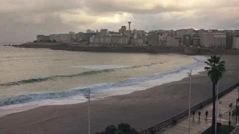 The Dramatic Beauty of the Ocean: A Scenic Flyover of the Seaside Stock Footage 232421717